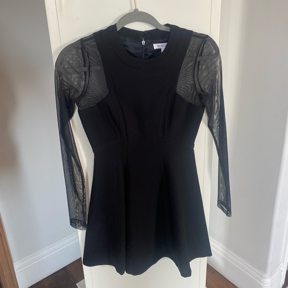 BCBG black mesh dress